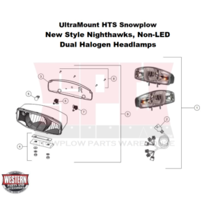UltraMount HTS Snowplow Headlamps, New Style Nighthawks, Non-LED
