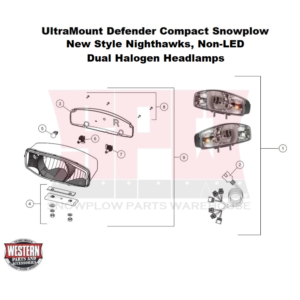 UltraMount Defender Compact Plow Headlamps, New Style Nighthawks, Non-LED