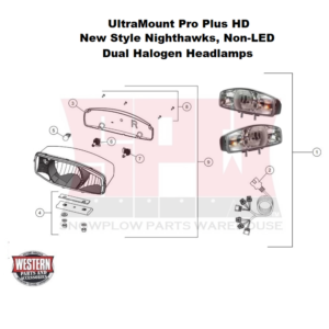 UltraMount 2 Pro Plus HD Plow Headlamps, New Style Nighthawks, Non-LED