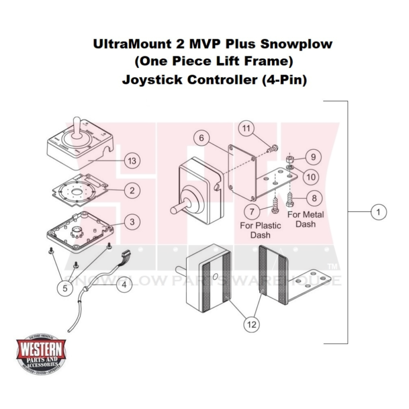UltraMount 2 MVP Plus Controller, Joystick (4Pin) Snowplow Parts
