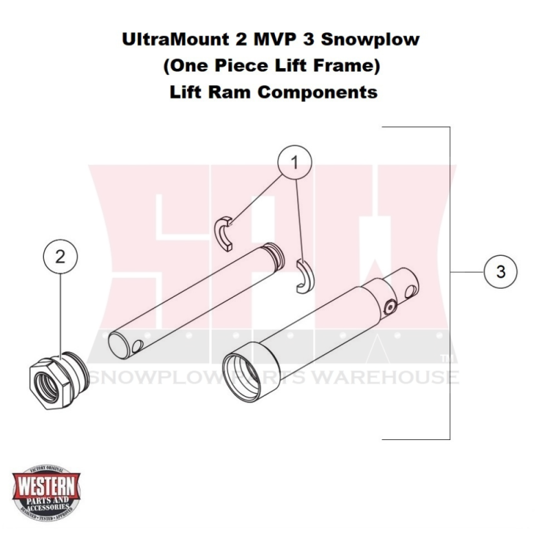 UltraMount 2 MVP 3 Lift Ram Assembly Snowplow Parts Warehouse