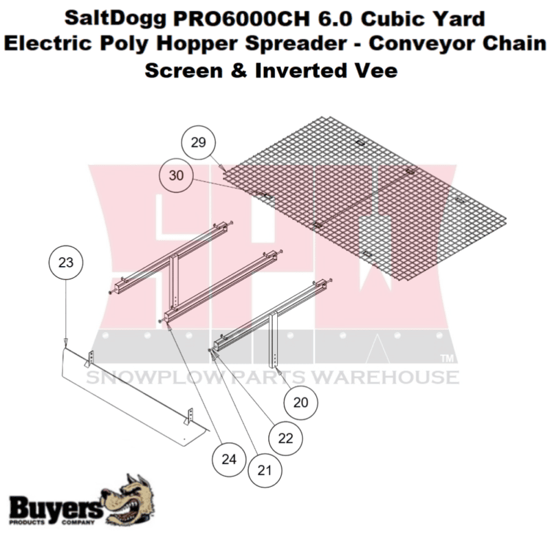 skill rack - daily test - inverted v pattern - string... SALTDOGG PRO6000CH SCREEN AND INVERTED VEE | Snowplow Parts Warehouse
